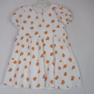 Hayden Girls White Orange Citrus Print Tiered Gauze Dress XL‎ Sundress READ